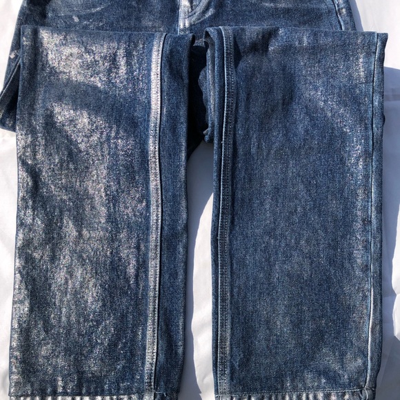 UO silver metallic cowboy jeans-size 27 - Picture 4 of 14